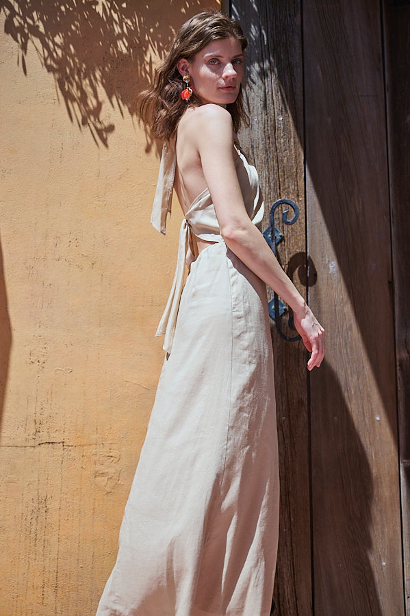 Agrigento Dress <br>-Light beige-