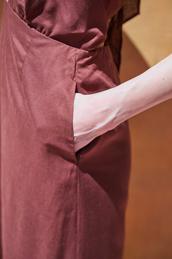 Agrigento Dress <br>-Brown-