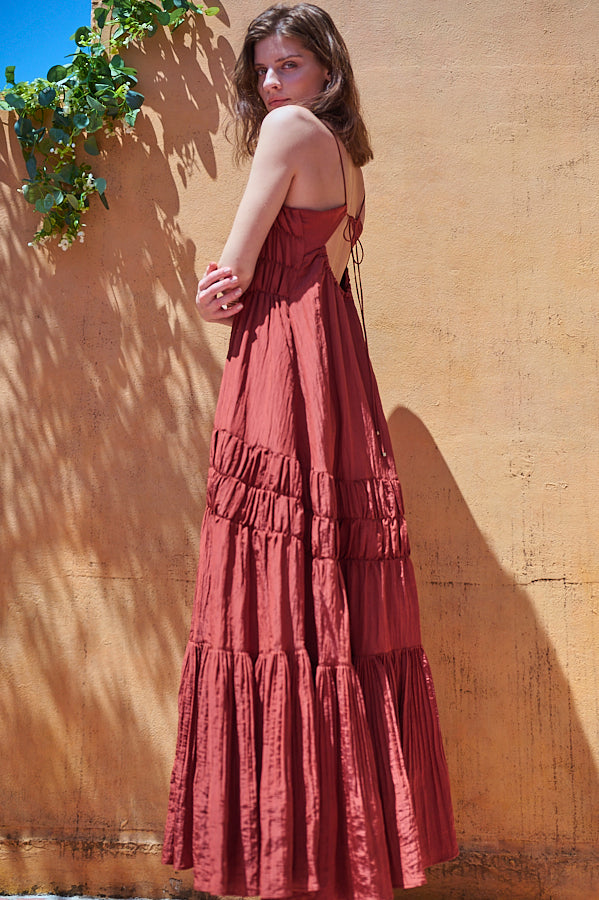 Haute Summer Dress <br> -Brick.RED-