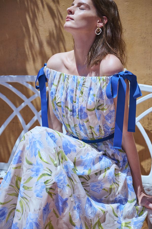 Bianca Ribbon Dress <br> -Blue-