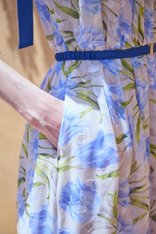 Bianca Ribbon Dress <br> -Blue-