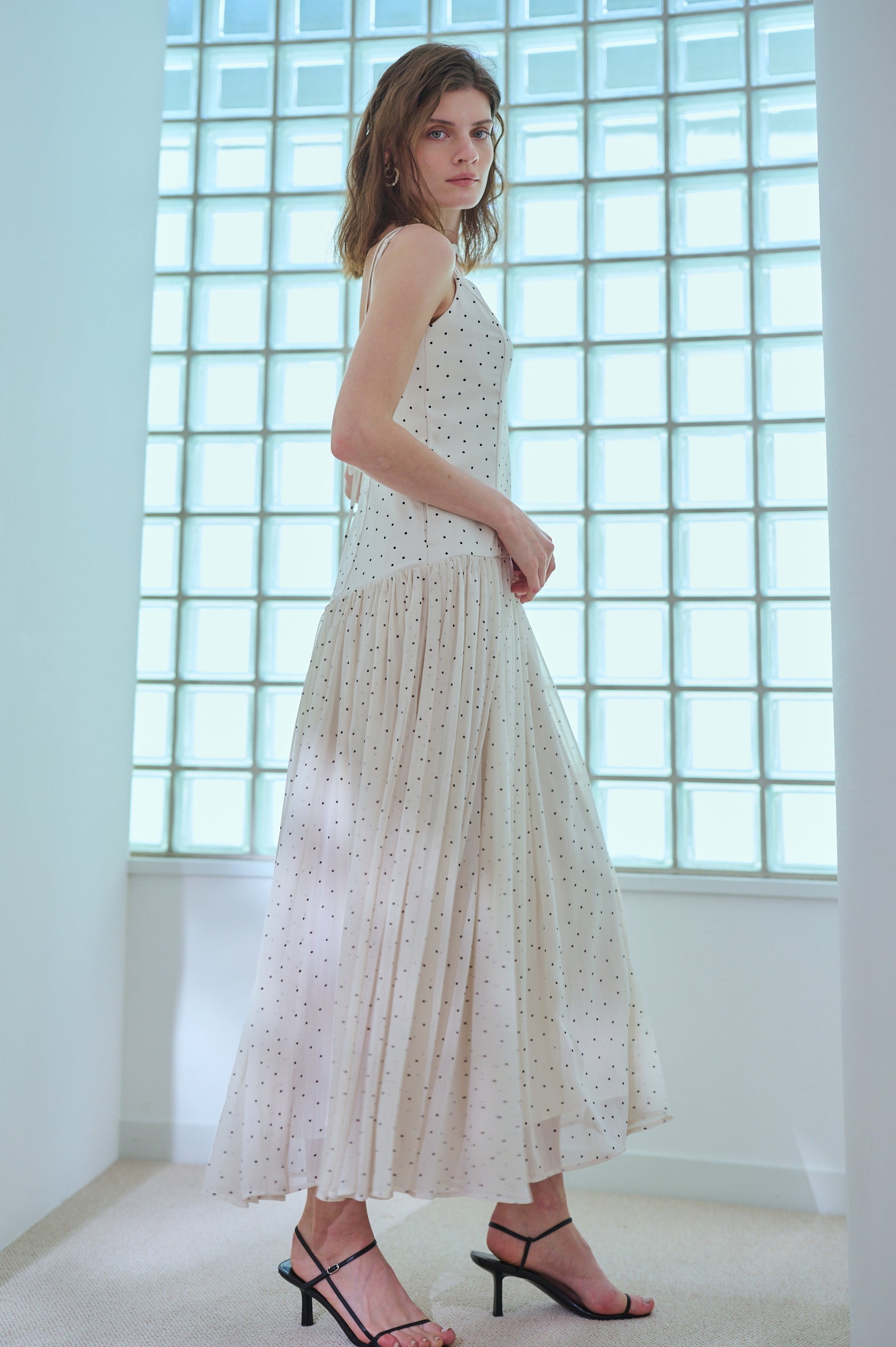 Juliette Dress <br>-Ivory.dot-