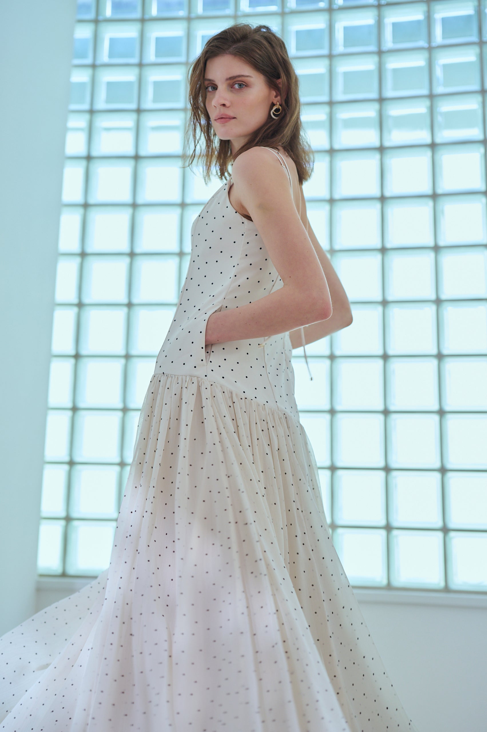 Juliette Dress <br>-Ivory.dot-