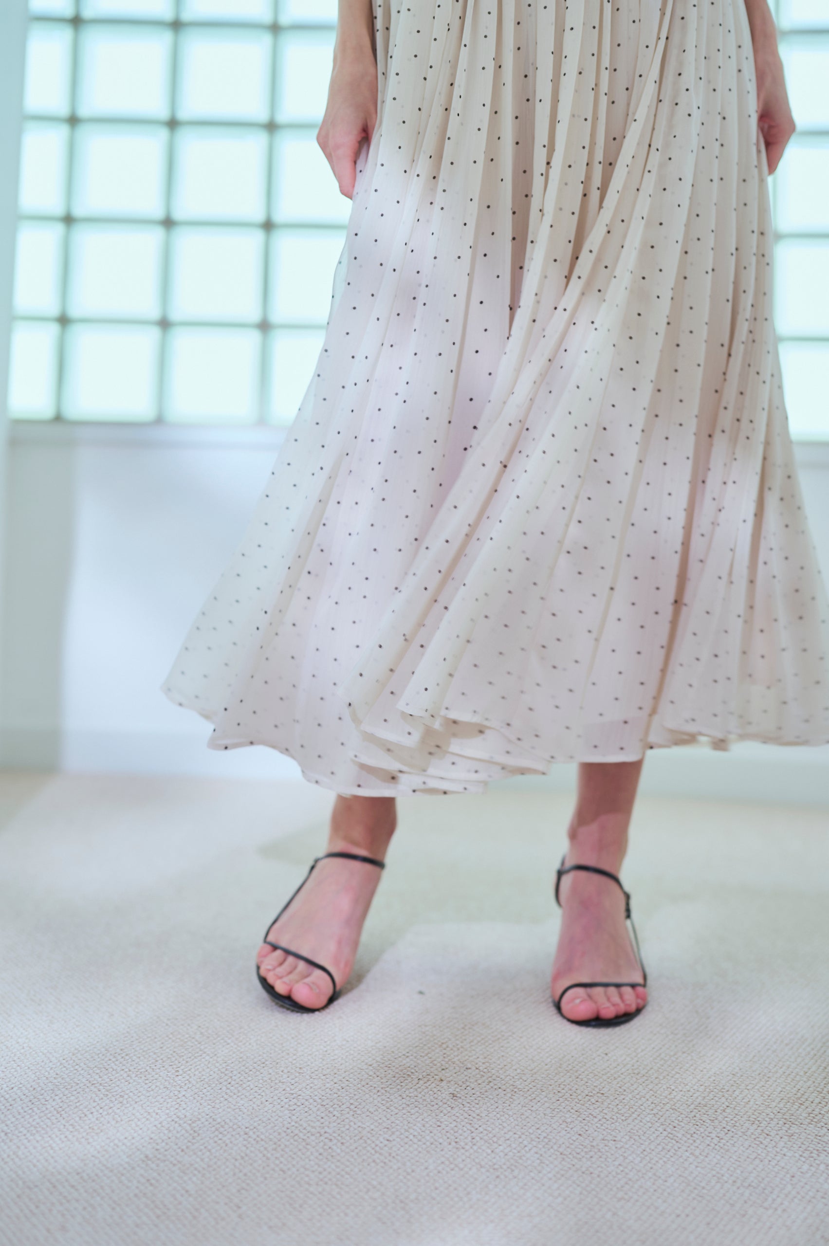 Juliette Dress <br>-Ivory.dot-