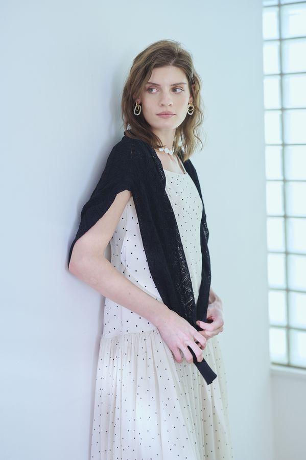 Coco Lace Knit Cardigan <br> -Black-