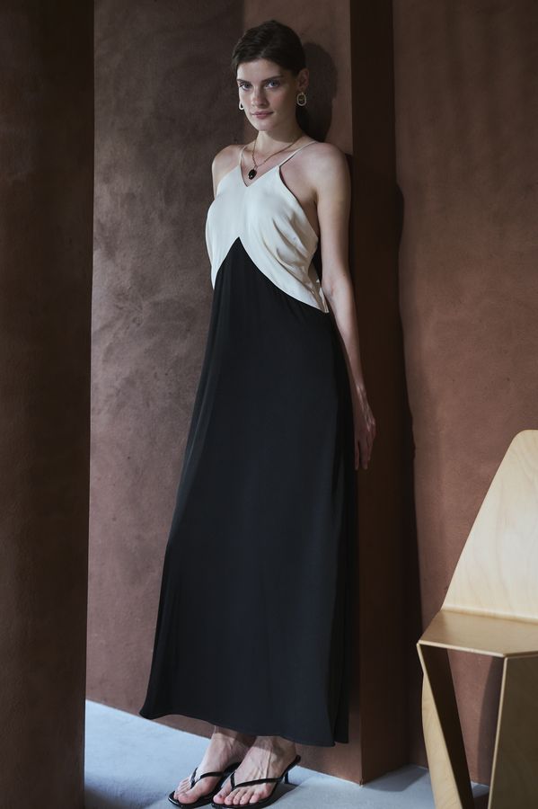 Clara Two-Tone Dress <br>-Black-