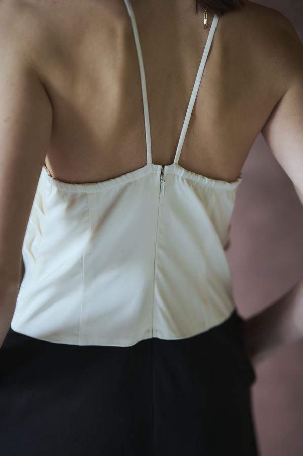 Clara Two-Tone Dress <br>-Black-