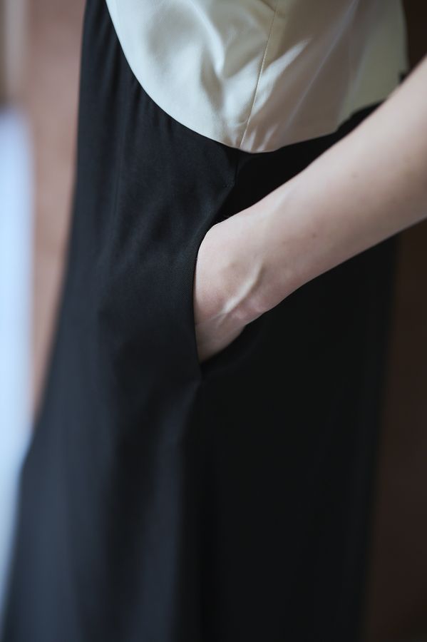 Clara Two-Tone Dress <br>-Black-