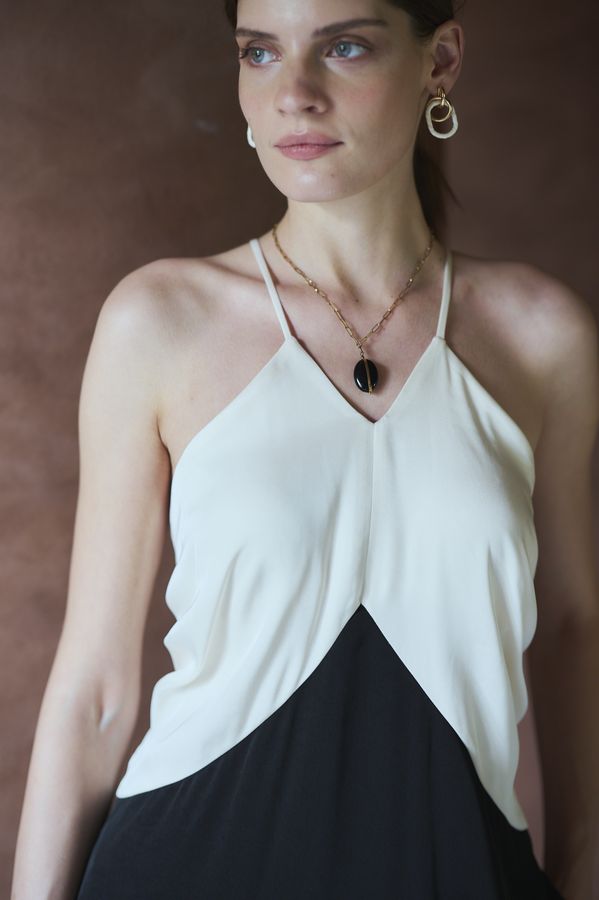 Clara Two-Tone Dress <br>-Black-