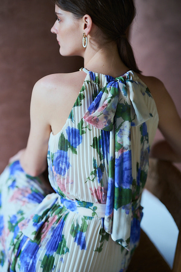 Agnes Pleated Long Dress <br> -BLU.pt-