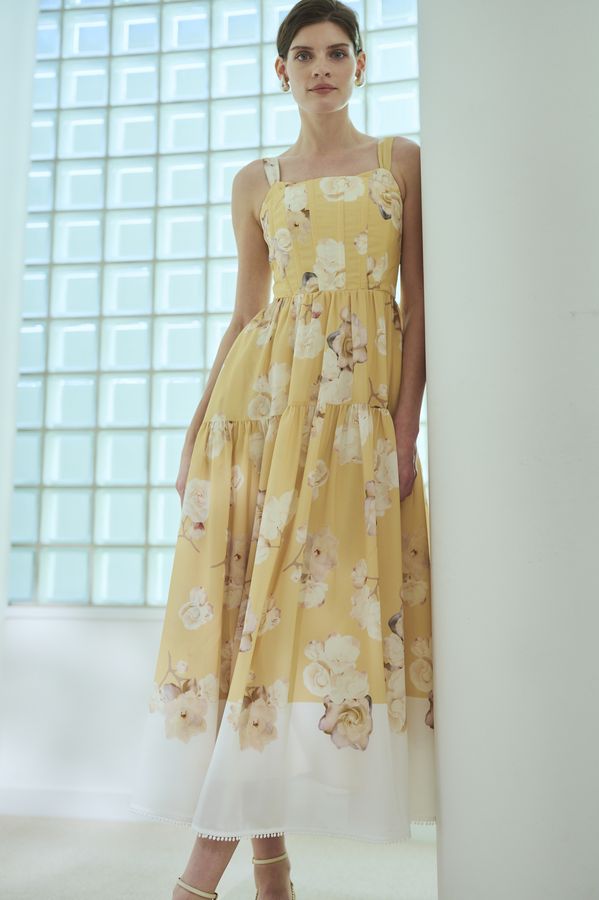 Angelique Floral Dress <br>-Yellow-