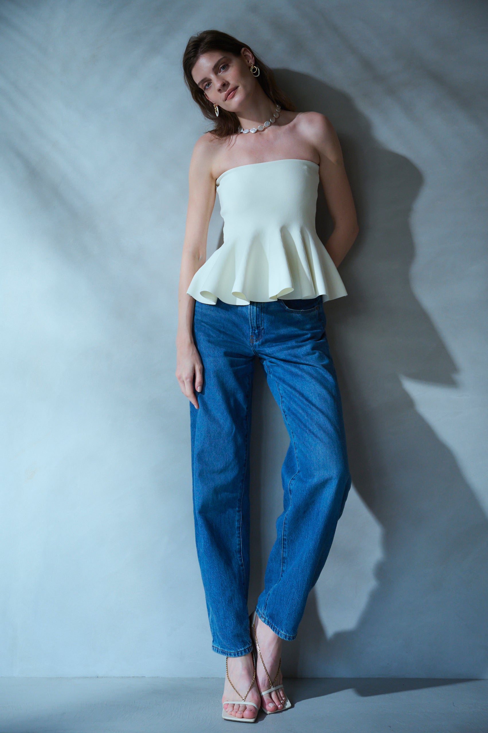 Raisa Knit Top <br>-White-