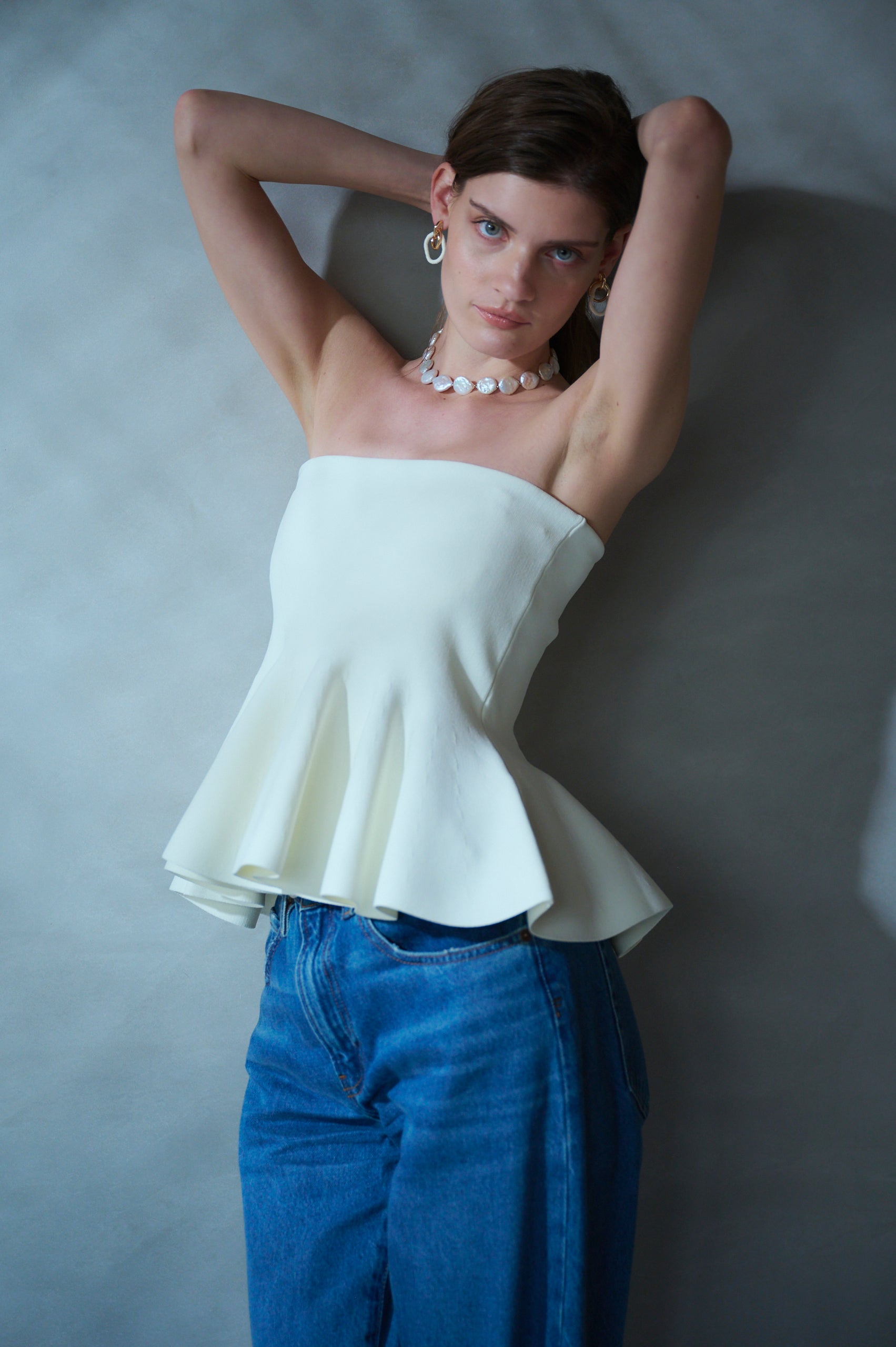 Raisa Knit Top <br>-White-