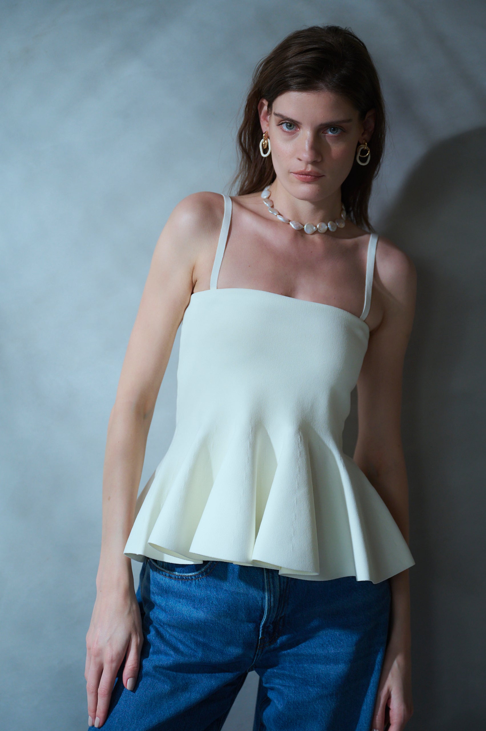 Raisa Knit Top <br>-White-