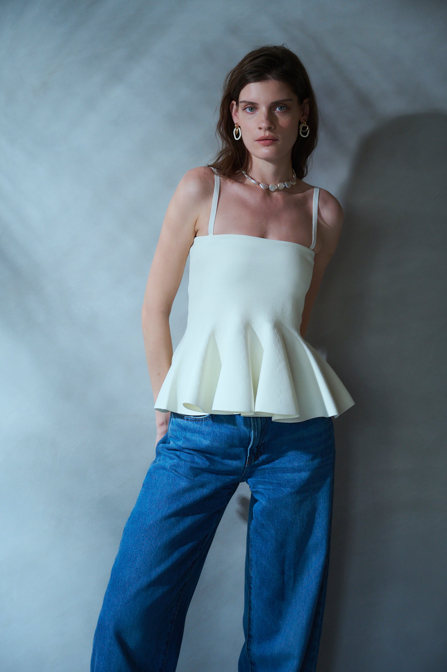 Raisa Knit Top <br>-White-