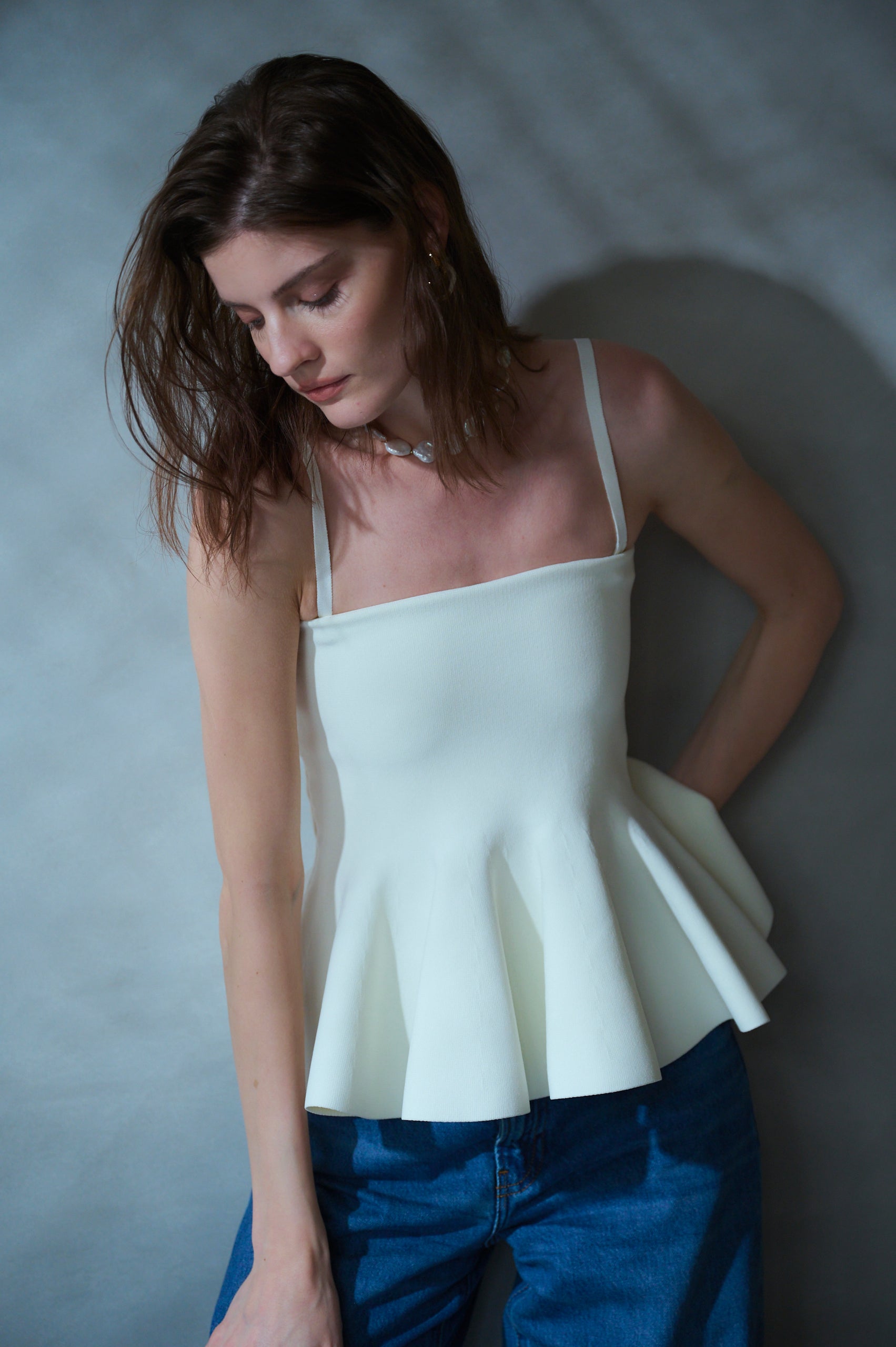 Raisa Knit Top <br>-White-