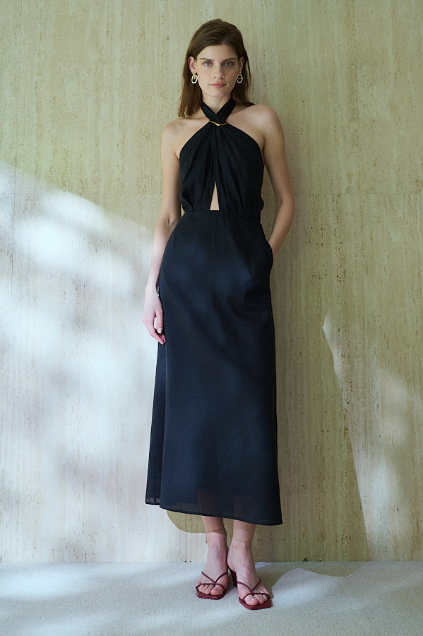 Agrigento Dress <br>-Black-