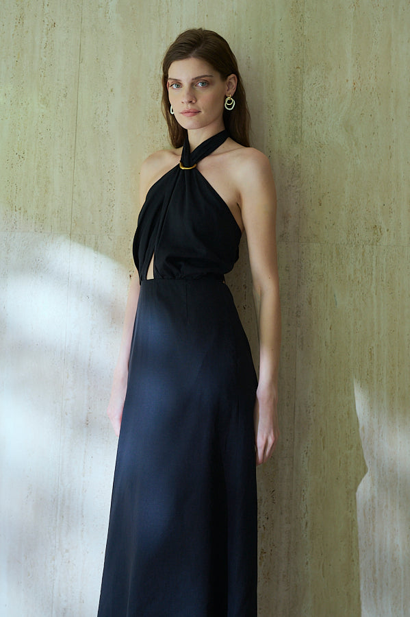 Agrigento Dress <br>-Black-