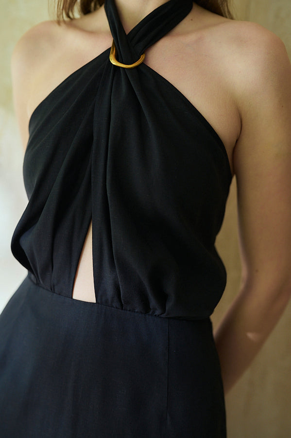 Agrigento Dress <br>-Black-