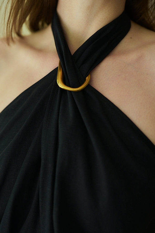 Agrigento Dress <br>-Black-