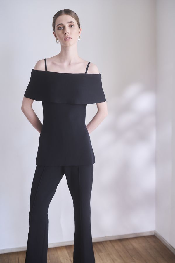 【Michiko Yamawaki×Estella.K】Off-Shoulder Knit Set <br>-Black-  S/M 2size