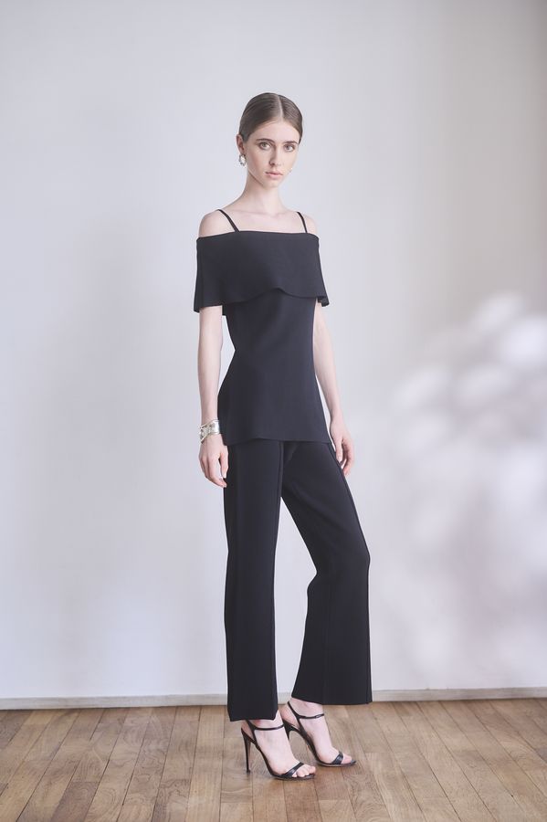 【Michiko Yamawaki×Estella.K】Off-Shoulder Knit Set <br>-Black-  S/M 2size