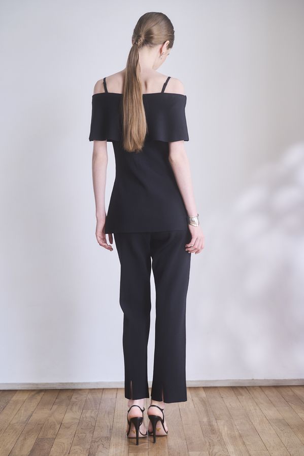 【Michiko Yamawaki×Estella.K】Off-Shoulder Knit Set <br>-Black-  S/M 2size