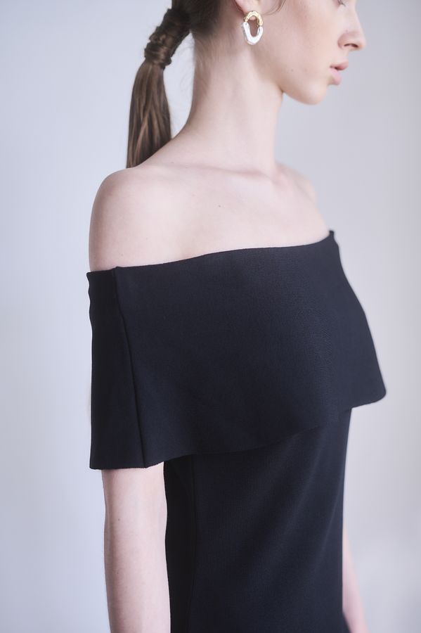 【Michiko Yamawaki×Estella.K】Off-Shoulder Knit Set <br>-Black-  S/M 2size