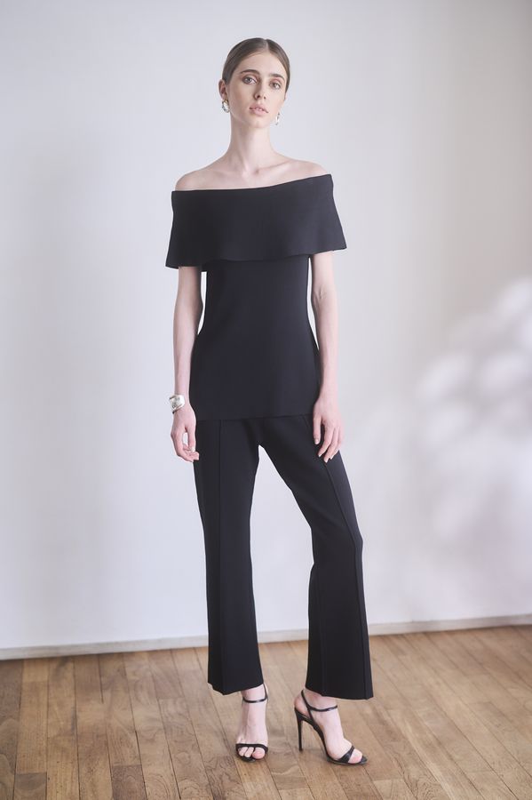 【Michiko Yamawaki×Estella.K】Off-Shoulder Knit Set <br>-Black-  S/M 2size