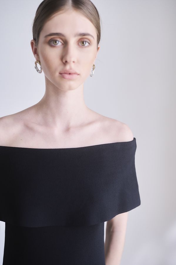 【Michiko Yamawaki×Estella.K】Off-Shoulder Knit Set <br>-Black-  S/M 2size