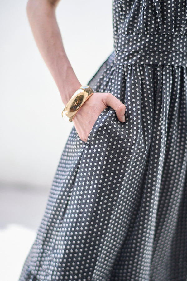 Hazel Print Dress   <br> -Black dot-