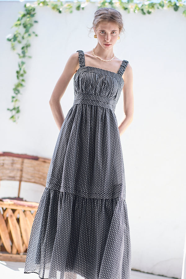 Hazel Print Dress   <br> -Black dot-