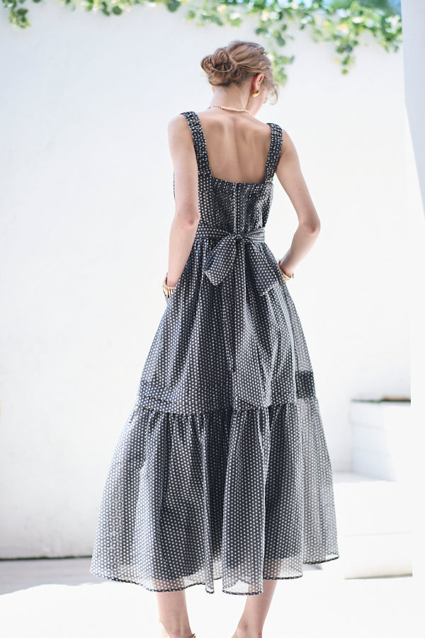 Hazel Print Dress   <br> -Black dot-