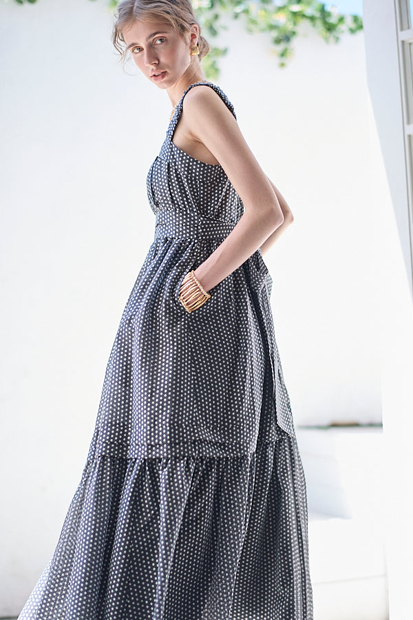 Hazel Print Dress   <br> -Black dot-