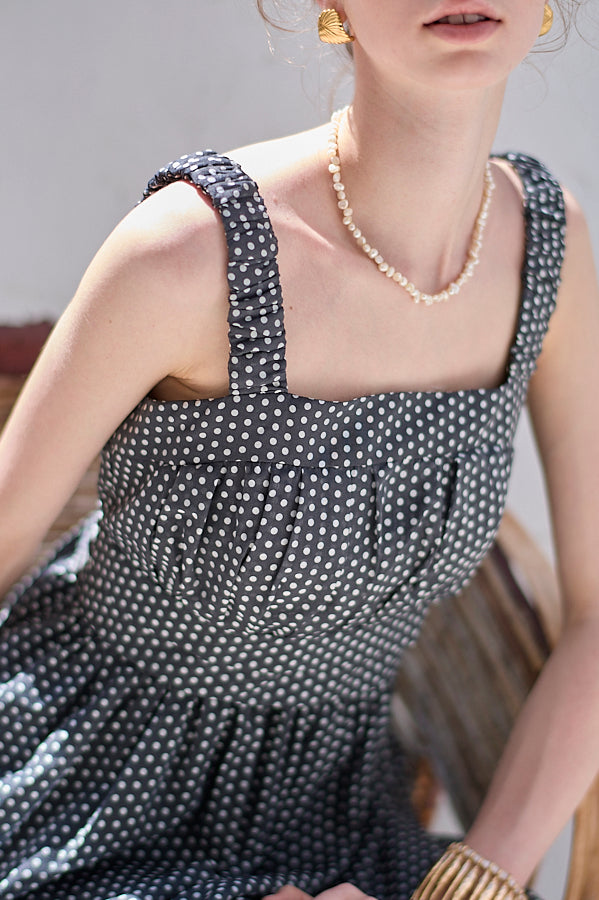 Hazel Print Dress   <br> -Black dot-