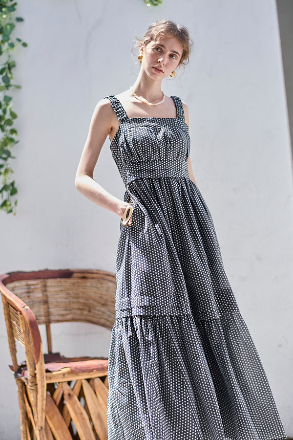 Hazel Print Dress   <br> -Black dot-