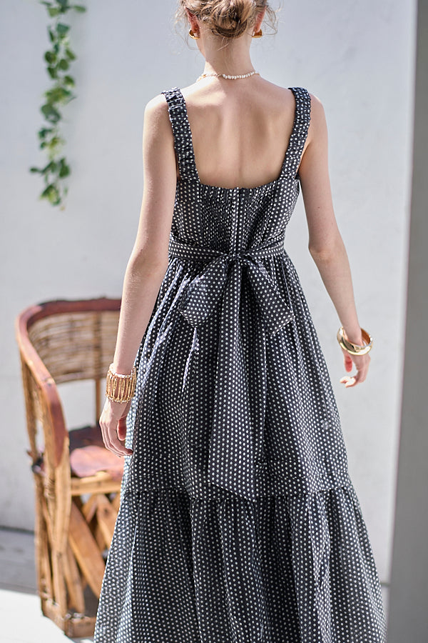 Hazel Print Dress   <br> -Black dot-