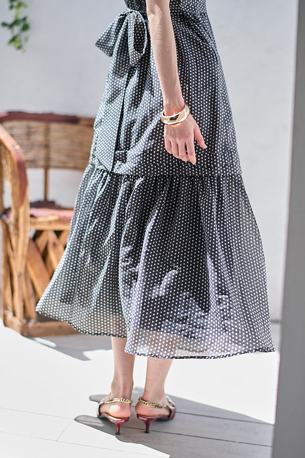 Hazel Print Dress   <br> -Black dot-