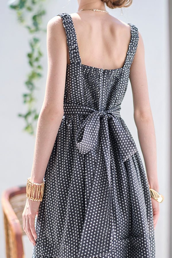 Hazel Print Dress   <br> -Black dot-