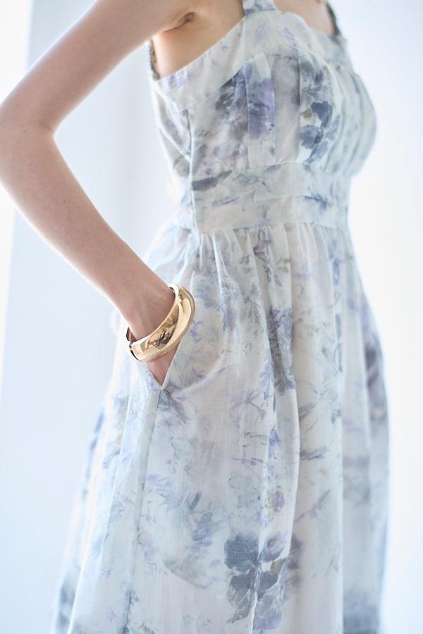 Hazel Print Dress   <br> -Blue gray-