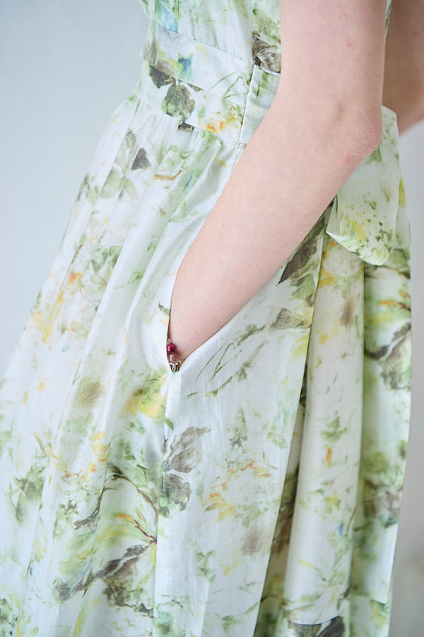 Hazel Print Dress   <br> -Pistachio green-