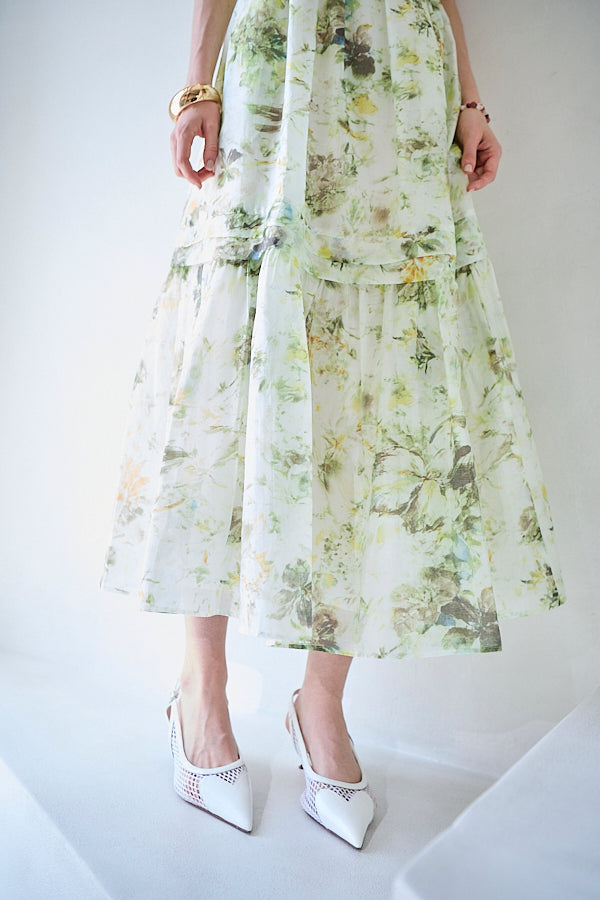 Hazel Print Dress   <br> -Pistachio green-