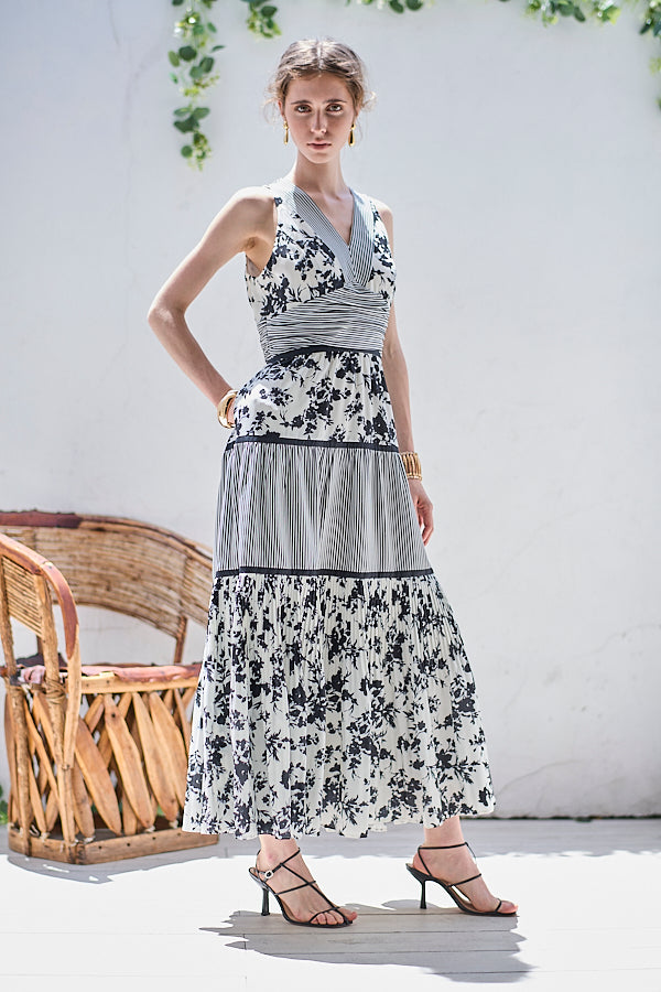 Rosetta Floral Dress <br> -Black-