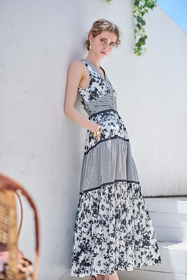 Rosetta Floral Dress <br> -Black-