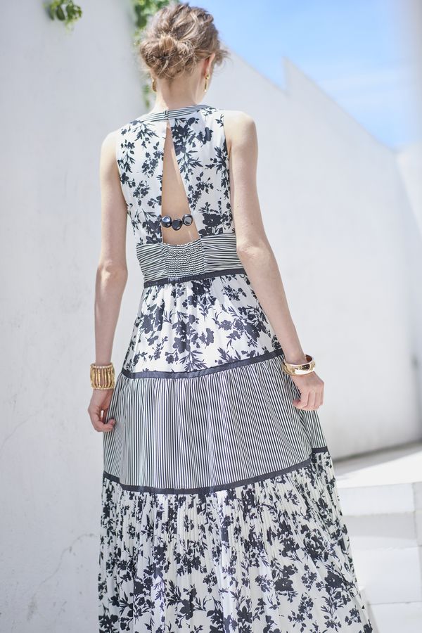 Rosetta Floral Dress <br> -Black-