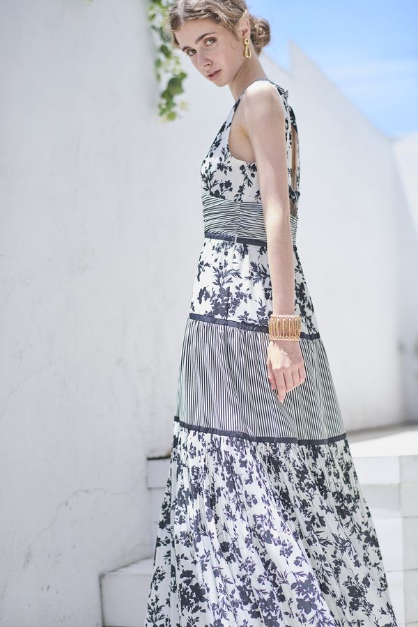 Rosetta Floral Dress <br> -Black-