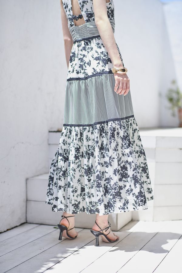 Rosetta Floral Dress <br> -Black-