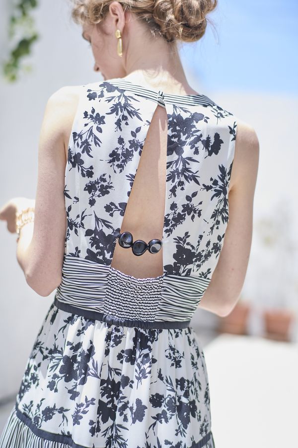 Rosetta Floral Dress <br> -Black-