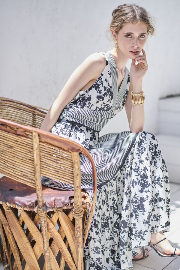 Rosetta Floral Dress <br> -Black-