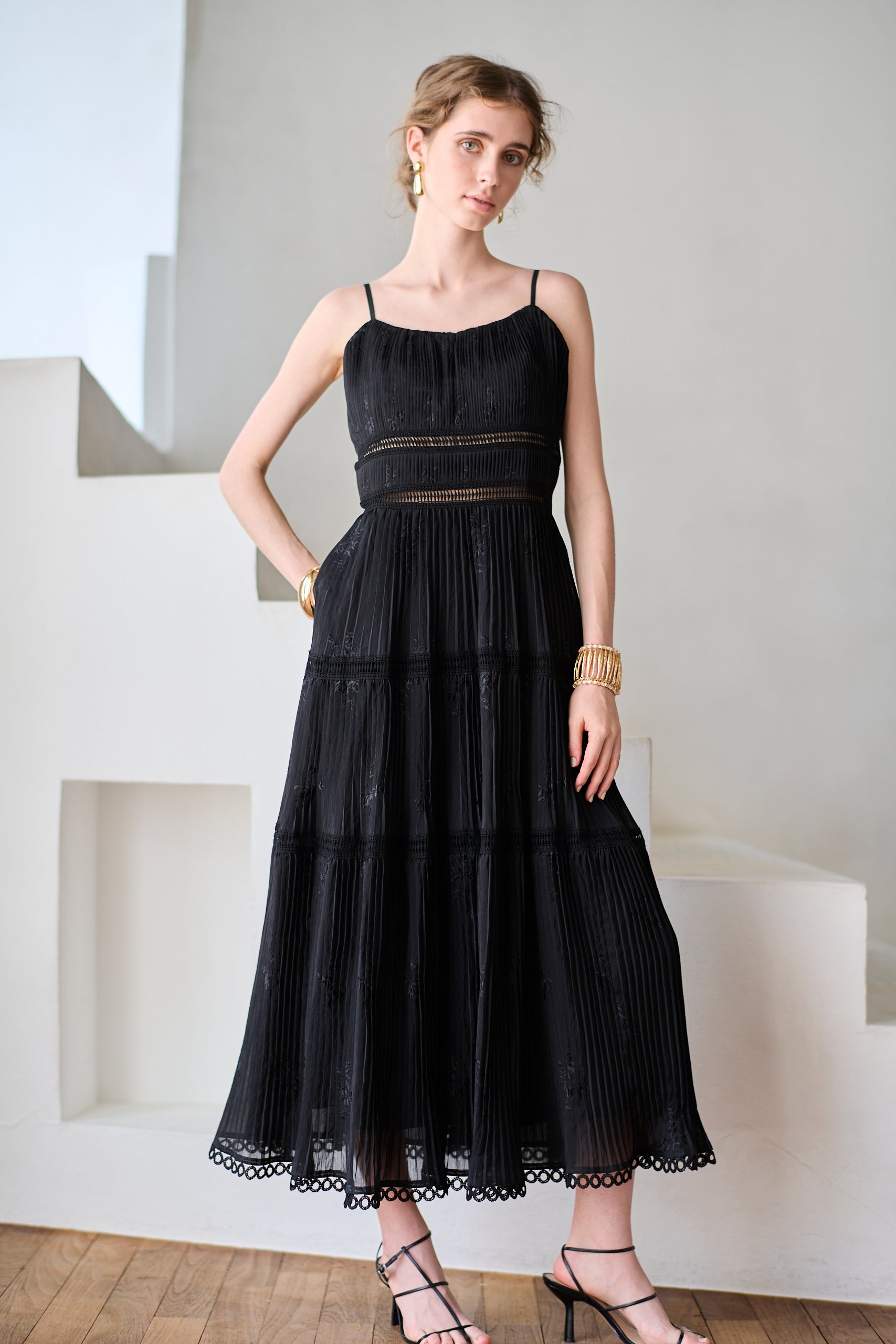 Dolce Vita Pleated Dress<br> -Black-